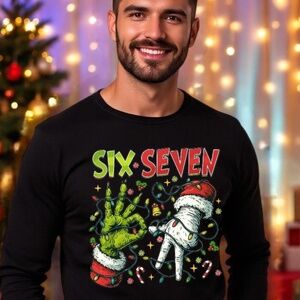 Funny Grinch 6 7 Christmas Sweatshirt Custom Made Black Unisex S M L XL XXL